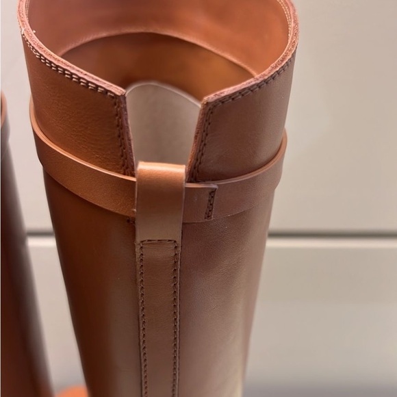 VITTORIO VIRGILI MADE IN ITALY Tan Leather Combat Moto Boots with Gold Accent - Picture 2 of 6